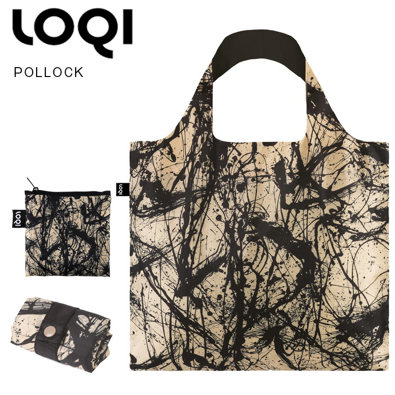 楽天市場 Loqi ローキー Pollock エコバッグ ジャクソン ポロック 折りたたみ コンパクト Gise