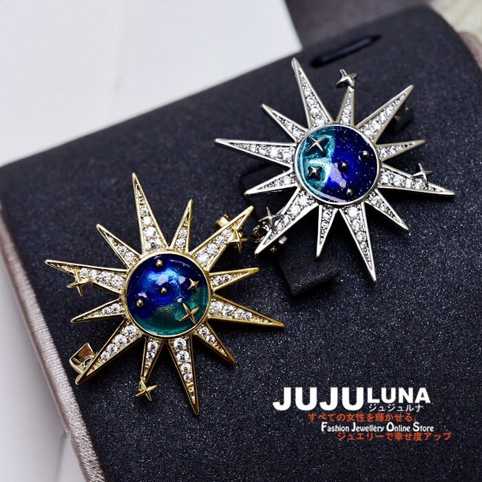 楽天市場】ブローチ かわいい 八芒星 星型 スター クリスタル キラキラ