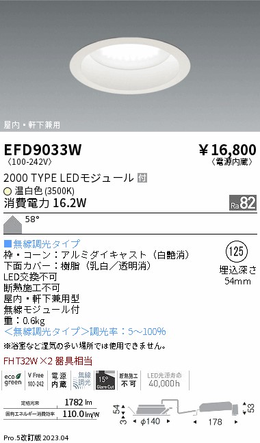 【大特価】　遠藤 EFD9033W 6,643円