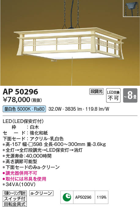 【最安値に挑戦】　 コイズミ照明 koizumi ＬＥＤペンダント*AP50296