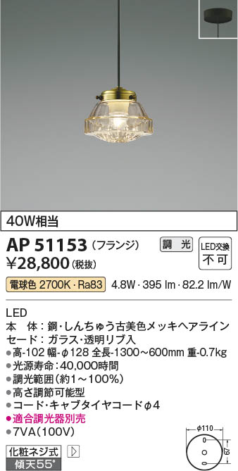 7/19~7/26 お買い物マラソン 最大47.5倍 【最安値に挑戦】 コイズミ照明 koizumi LEDペンダント*AP51153|照明の達人