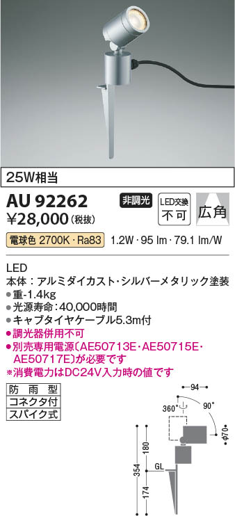 【最安値に挑戦】　 コイズミ照明 koizumi ＬＥＤ防雨型スポット*AU92262
