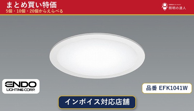 【選べる個数】遠藤照明 EFK1041W ダウンライト 1~30個|照明の達人