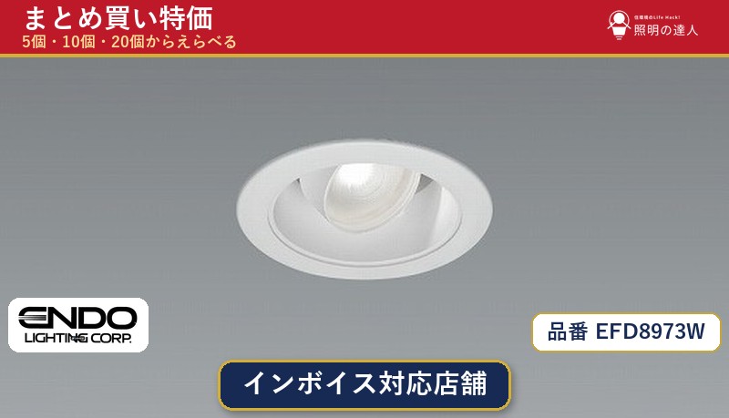 【選べる個数】遠藤照明 EFD8973W ダウンライト 1～30個｜照明の達人 28,919円