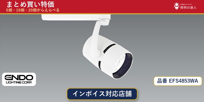 7/19~7/26 お買い物マラソン 最大47.5倍 【まとめ買い】遠藤照明 EFS4853WA スポットライト 1個 5個 10個 20個|照明の達人