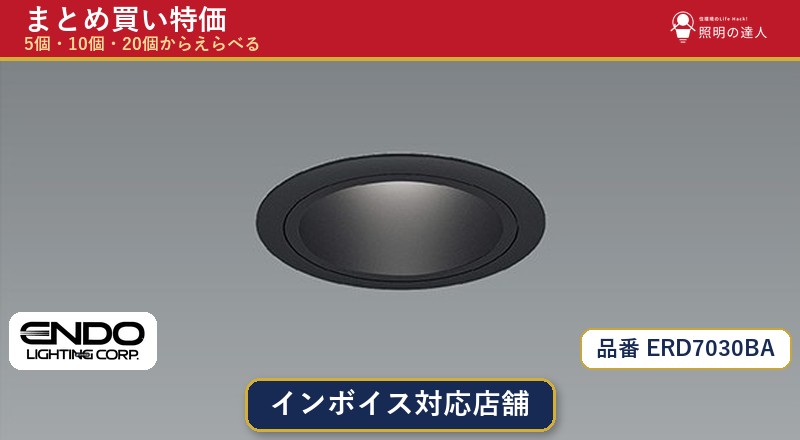 【まとめ買い】遠藤照明 ERD7030BA ダウンライト 1個 5個 10個 20個|照明の達人