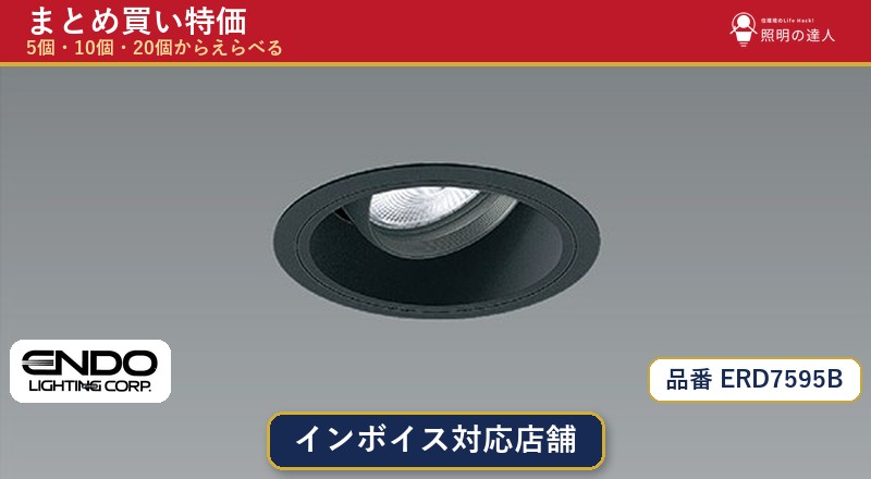 【まとめ買い】遠藤照明 ERD7595B ダウンライト 1個 5個 10個 20個|照明の達人