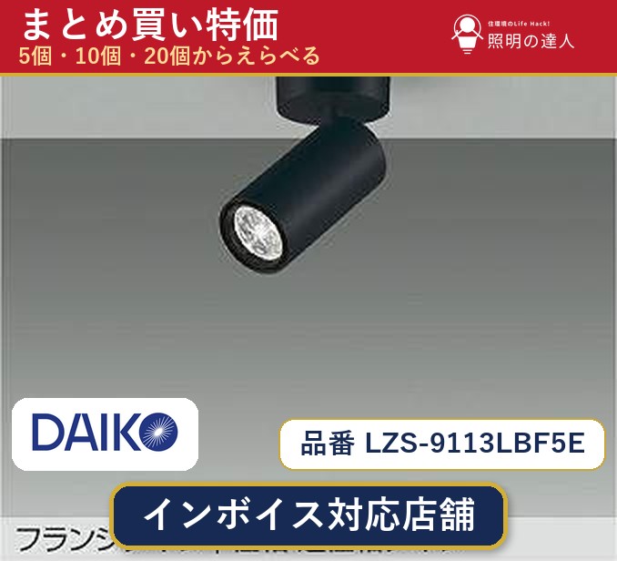 7/19～7/26 お買い物マラソン 最大47.5倍　【選べる個数】大光電機 LZS-9113LBF5E スポットライト 1～30個｜照明の達人