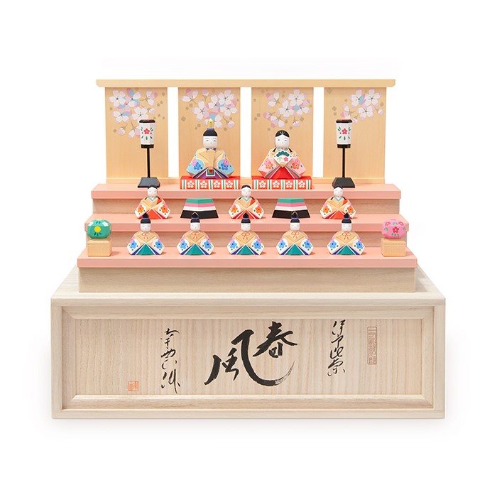 楽天市場】【購入特典あり】 雛人形 伊予一刀彫 南雲 春菜雛 (小) 木製