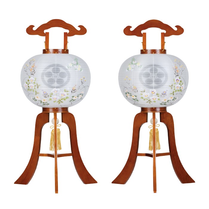 天然木 送料無料 ケヤキ 絹 紋二重 盆ちょうちん 対柄 対入り 福印 家紋入 盆提灯 花あしらい 盆ちょうちん 大内行灯 ケヤキ 福印 おしゃれ 人形のこどもや本店