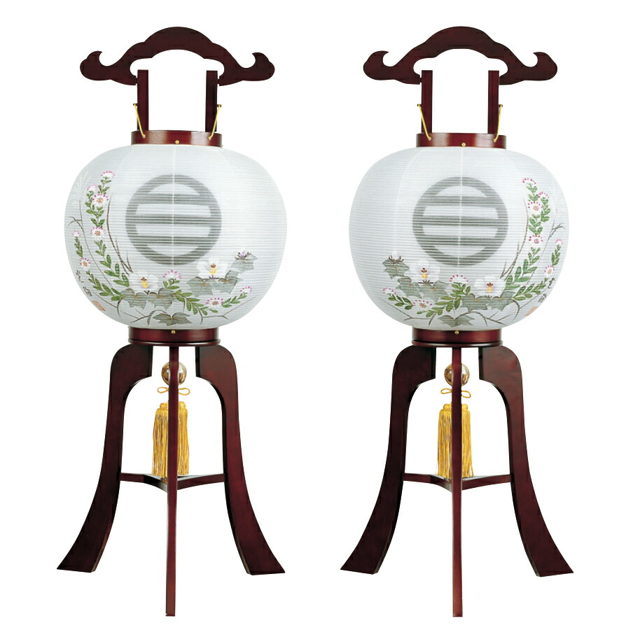 対入 盆ちょうちん 天然木 家紋入 盆提灯 対柄 絹 紋二重 仏具 おしゃれ 人形のこどもや本店 本桜 亀印 芙蓉 菊 盆ちょうちん 大内行灯 送料無料 盆提灯