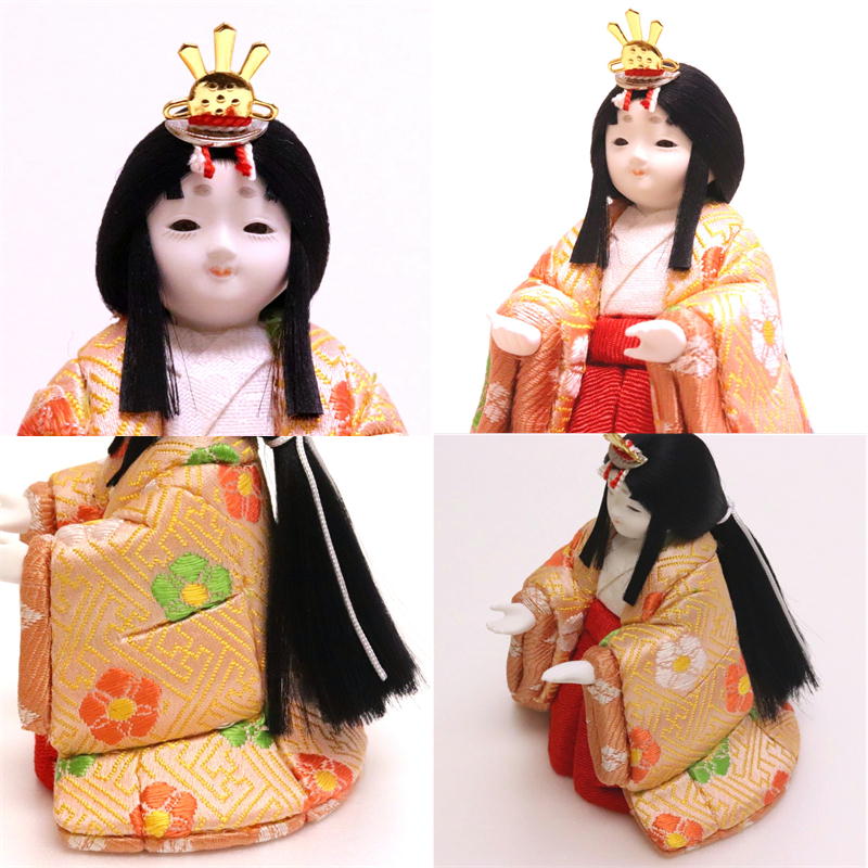 雛人形かわいいコンパクトおしゃれ真多呂×寿慶人形のこどもや本店オリジナルことのわ木目込み三人官女人形単品官女大J