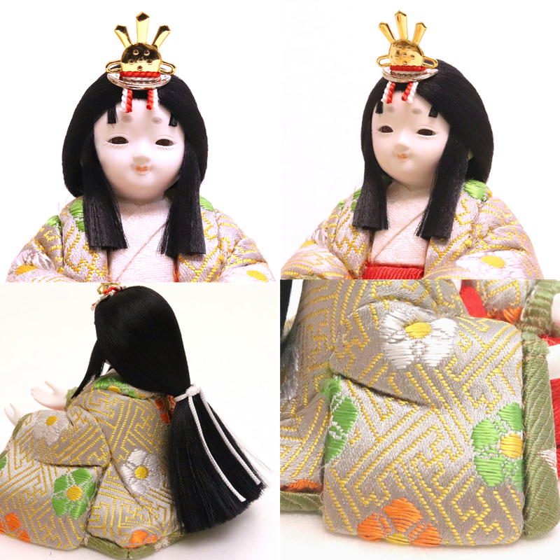 雛人形かわいいコンパクトおしゃれ真多呂×寿慶人形のこどもや本店オリジナルことのわ木目込み三人官女人形単品官女大J