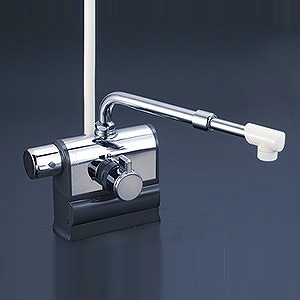 【貨物輸送無料】KVK KF3008LSJ 甲板形サーモスタット式シャワー 左手持ち部分操作手順 伸縮自在配管付（220粍～350粍） ■