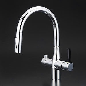 【送料無料】KVK KM6081SCEC 浄水器付シングルレバー式シャワー付混合栓 [センサー付] [Z38450付] ■