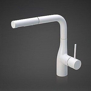 【貨物輸送無料】KVK KM6161ECM4 流し台用シングル生き胆式練りあわせる栓 つや消し白いこと 吐水口回転させる取り締まり160° ■
