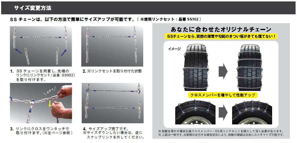 SCC JAPAN|SS755|2ペア(タイヤ4本分)|大型トラック・バス用 ケーブル