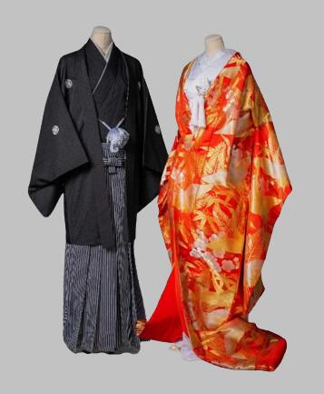 【レンタル】色打掛＆紋服セット　色打掛42　フルセットレンタル【送料無料】和装 神社 ブライダル 着物 結婚式 前撮り 後撮り