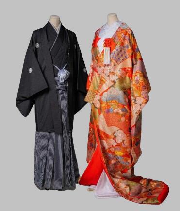 【レンタル】色打掛＆紋服セット　色打掛04　フルセットレンタル【送料無料】和装 神社 ブライダル 着物 結婚式 前撮り 後撮り