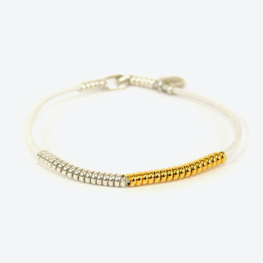【SALE】【メンズ新品】ADMASU（アダマス）LEATHER SILVER COIL BRACELET レザー シルバー コイルブレスレット［NEW]