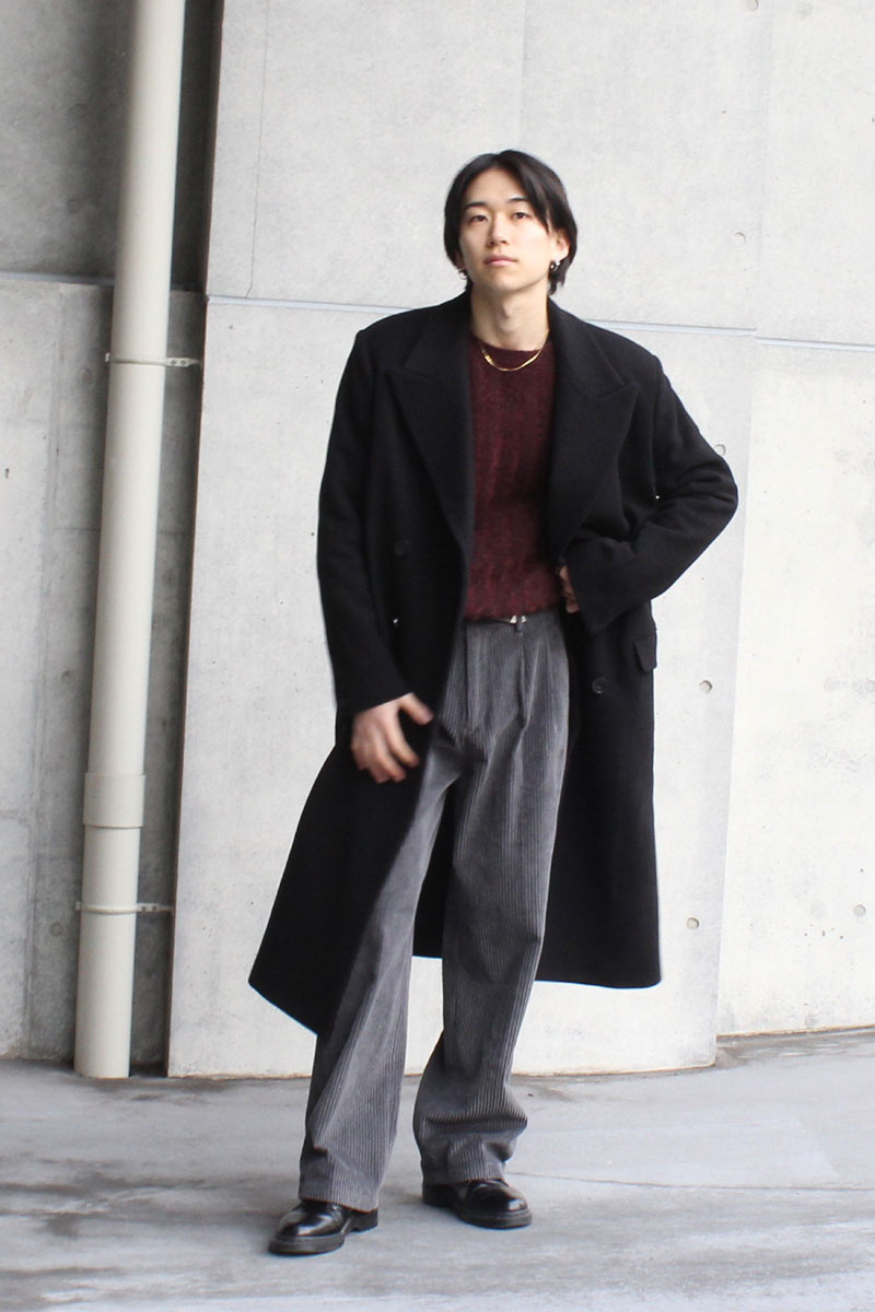 【メンズ新品】HOPE TIME COAT ダブルブレストウールコート BLACK SOFT WOOL［NEW]｜JULIUS NYC