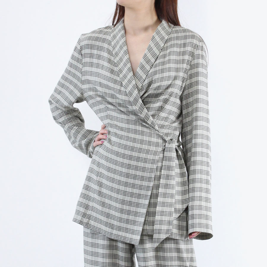 【SALE】【送料無料】【レディース新品】SHAINA MOTE (シャイナモート) LOMBARDI JACKET チェック ガウンジャケットCREMACHECKS［NEW]