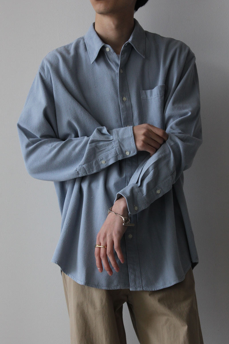 【メンズ新品】【送料無料】SCHNAYDERMAN'S（シュナイダーマン）SHIRT NON-BINARY RAW SILK GD 生シルクシャツ DUSTY BLUE [NEW]｜JULIUS NYC 24,579円