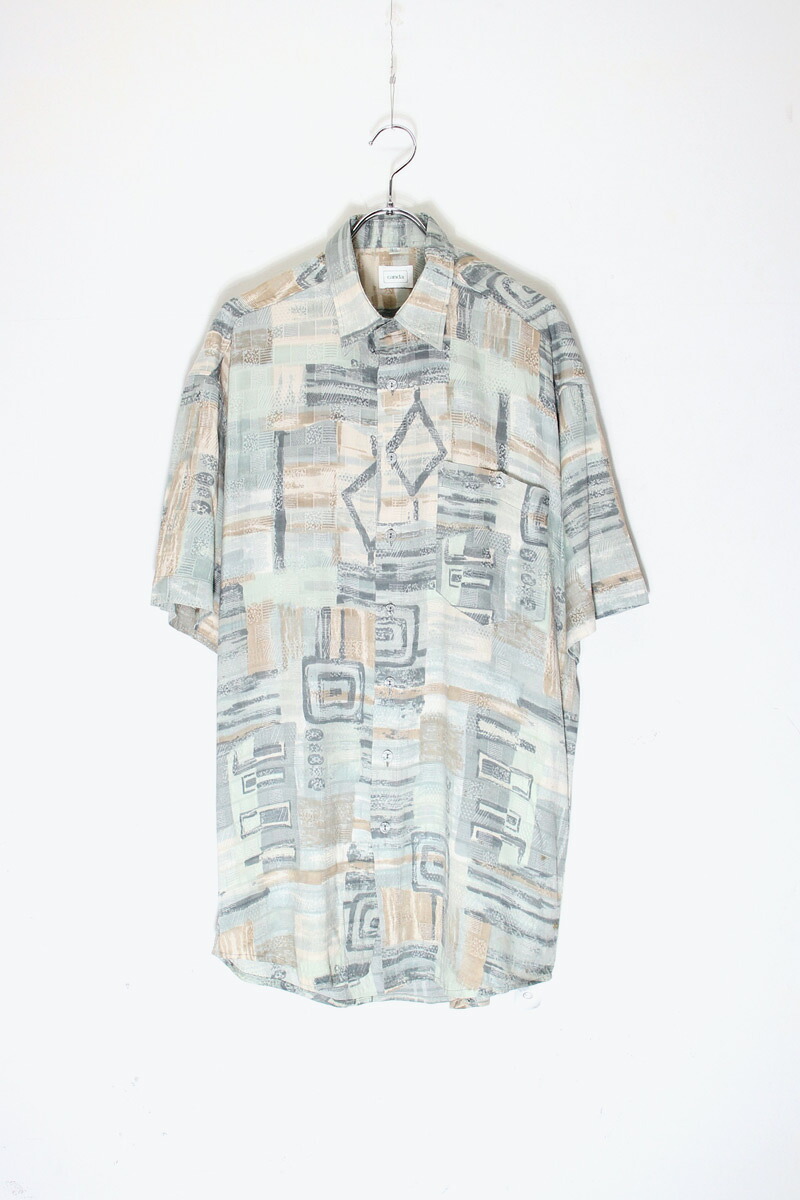 【中古】CANDA (カンダ) 90'S S/S POCKET DESIGN PATTERN VISCOSE ART SHIRT 90年代 半袖 ポケット デザイン パターン ビスコース アート シャツ MULTI [SIZE: L相当 USED]｜JULIUS NYC