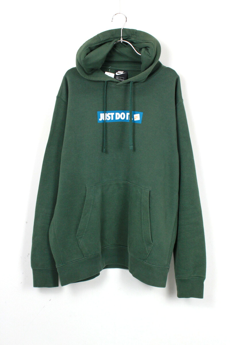 【中古】 NIKE(ナイキ) LOGO SWEAT HOODIE ロゴ スウェット フーディー GREEN　 [SIZE: L USED]