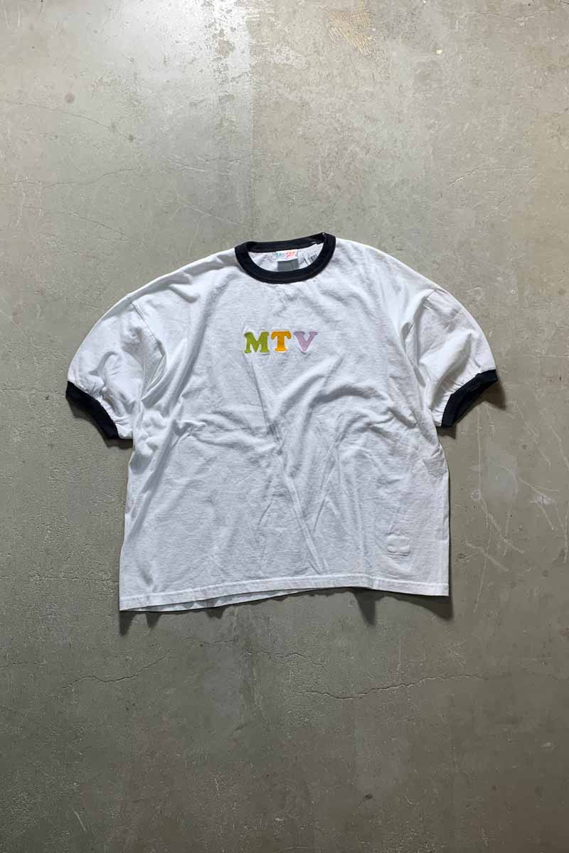 【中古】ACTAN MADE IN USA 95'S S/S MTV RINGER T-SHIRT USA製 95年代 半袖 MTV リンガー ティーシャツ WHITE / BLACK [SIZE: XL USED]