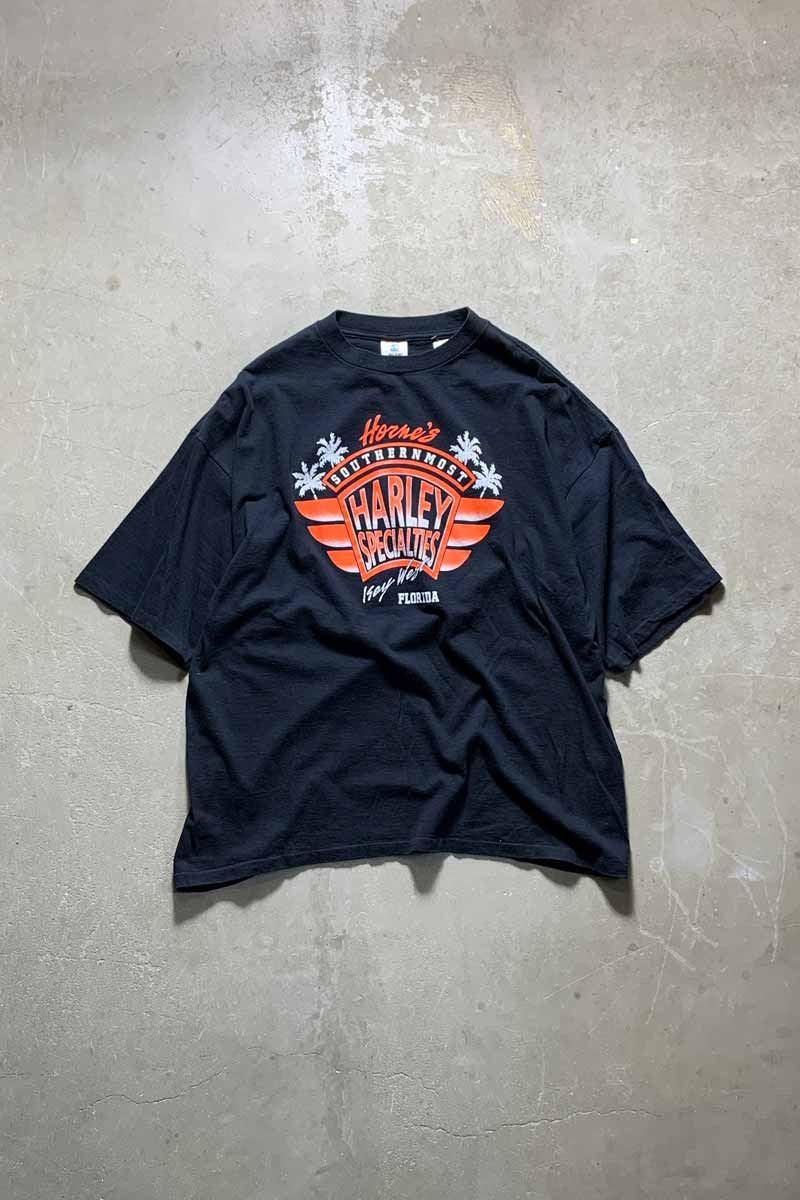 【中古】BELTON (ベルトン) MADE IN USA 90'S S/S HORNE'S HARLEY SPECIALTIES PRINT T-SHIRT USA製 90年代 半袖 ホーンズ ハーレー スペシャリティー プリント Tシャツ BLACK [SIZE: 2XL USED]｜JULIUS NYC