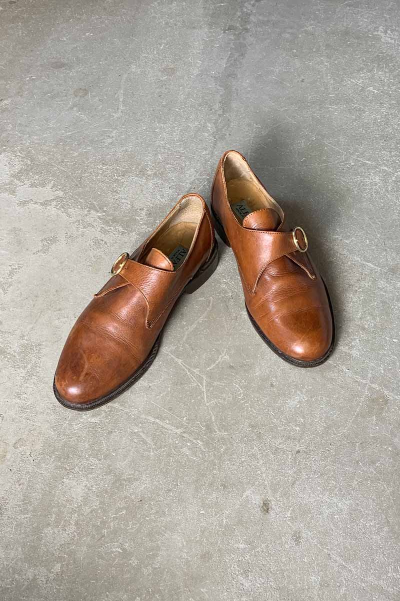 【中古】ALFANI ( アルファニ ) LEATHER STRAP SHOES レザー ストラップ シューズ CAMEL [SIZE: US7.5 (25.5cm相当) USED]