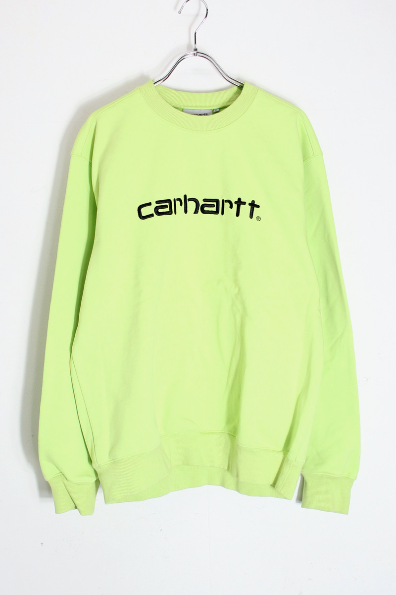 【中古】CARHARTT WIP (カーハート ダブリューアイピー) LOGO SWEATSHIRT ロゴ スウェット シャツ NEON YELLOW [SIZE: M USED]