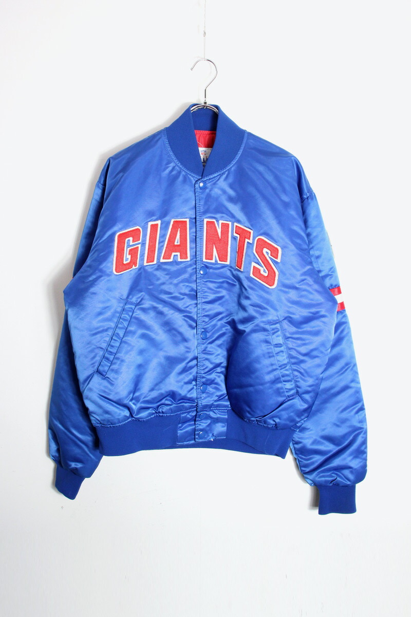 【中古】STARTER/PRO LINE (クランク / 労働者階級 伝達ルート) 90\u0027S NFL NY GIANTS NYLON STADIUM JACKET 90年月日  国家的・蹴球・競技団体 ニューヨーク州 ジャイヤンツ ナイロン 闘技場 上衣 BLUE [SIZE: M USED]