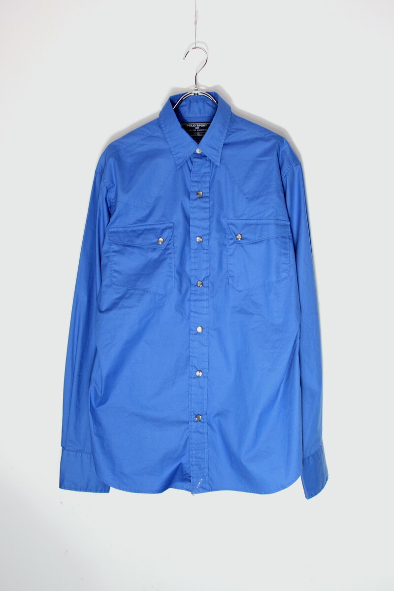 【中古】POLO SPORT (ポロ スポーツ) 90'S L/S WESTAN SHIRT 90年代 長袖 ウエスタン シャツ BLUE [SIZE: M USED]