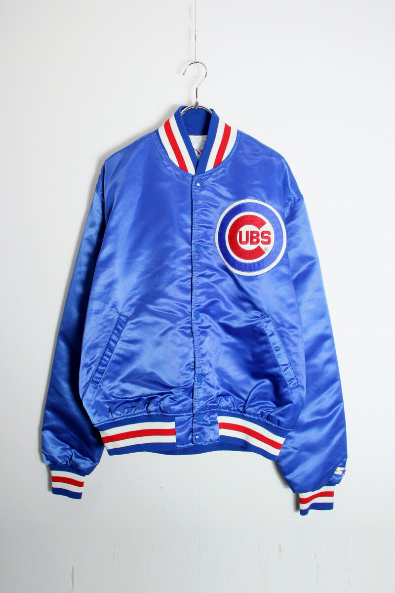【中古】STARTER (クランク) MADE IN USA 90\u0027S MLB CUBS NYLON STADIUM JACKET USA製 90年月日 メジャーリーグベースボール キャブス ナイロン 闘技場 上衣 BLUE / LED [SIZE: L USED]