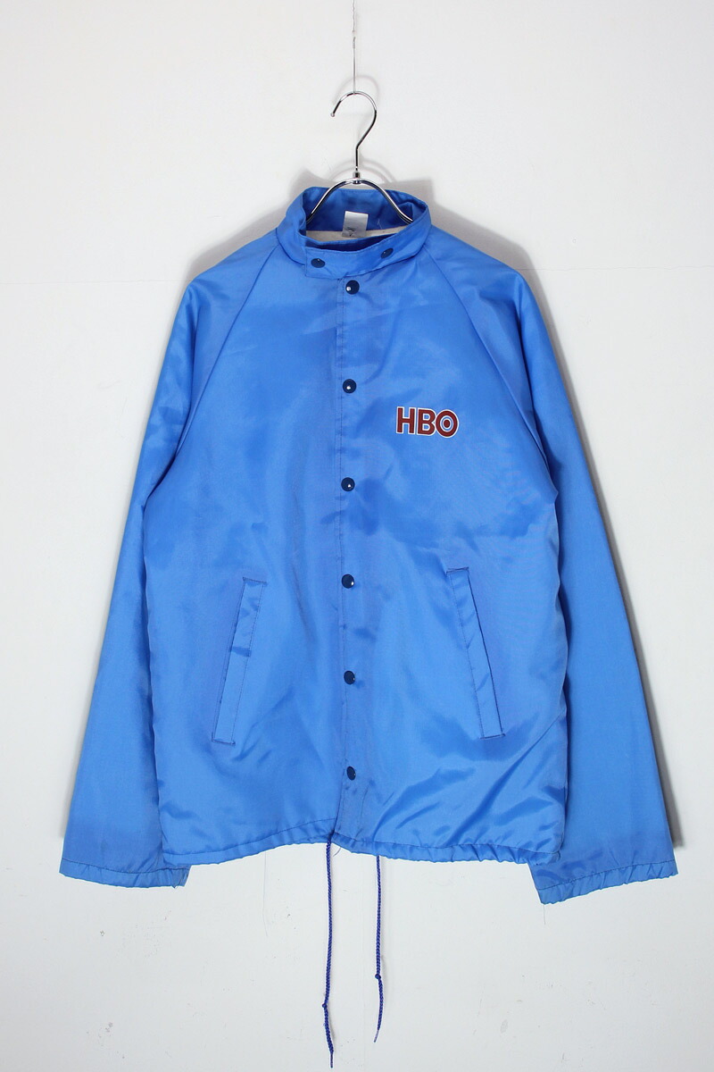 【中古】HBO (ホーム・ボックス・オフィス) MADE IN USA 80'S STAND COLLAR NYLON JACKET USA製 80年代 スタンド カラー ナイロン ジャケット SAX BLUE [SIZE: S USED]