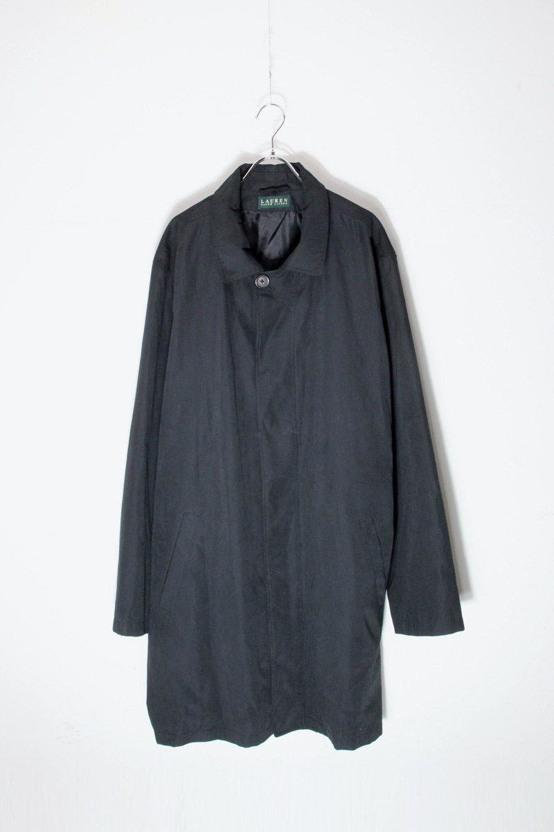 【中古】RALPH LAUREN (ラルフローレン) 90\u0027S BALMACAAN COAT 90年月日 バルマカーン 厚地の外套 BLACK [SIZE: M USED]