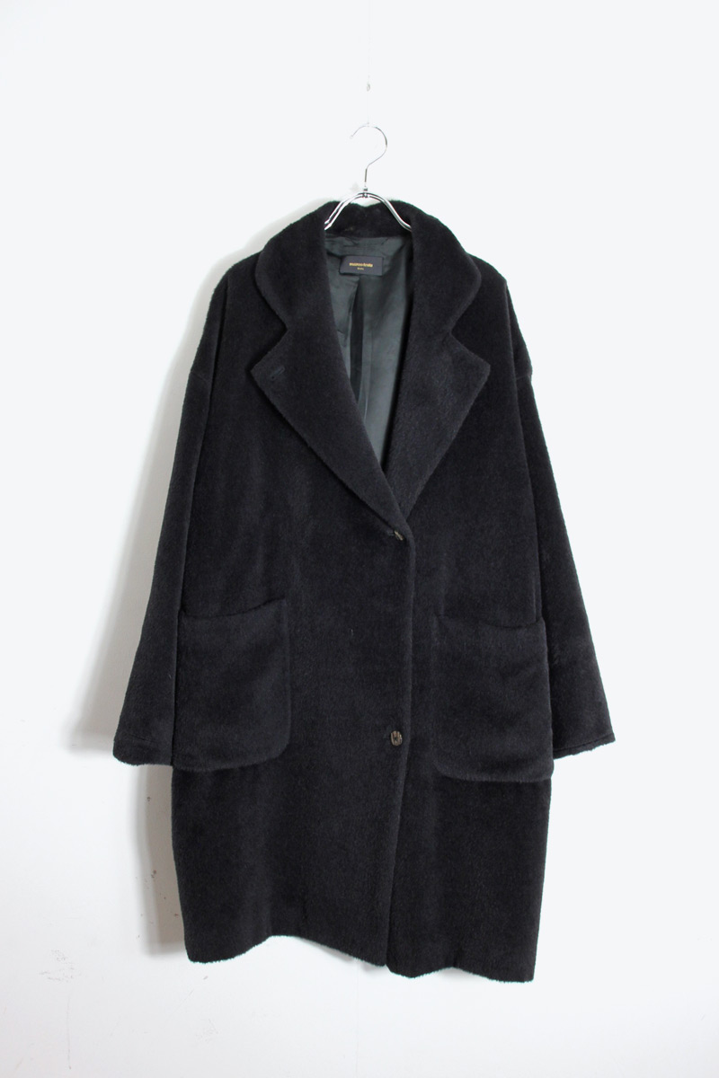 【中古】MARCOTESTA (マルコテスタ) MOHAIR COAT モヘヤ 厚地の外套 BLACK [SIZE: L好いかげんに USED] メンズファッション-コート・ジャケット