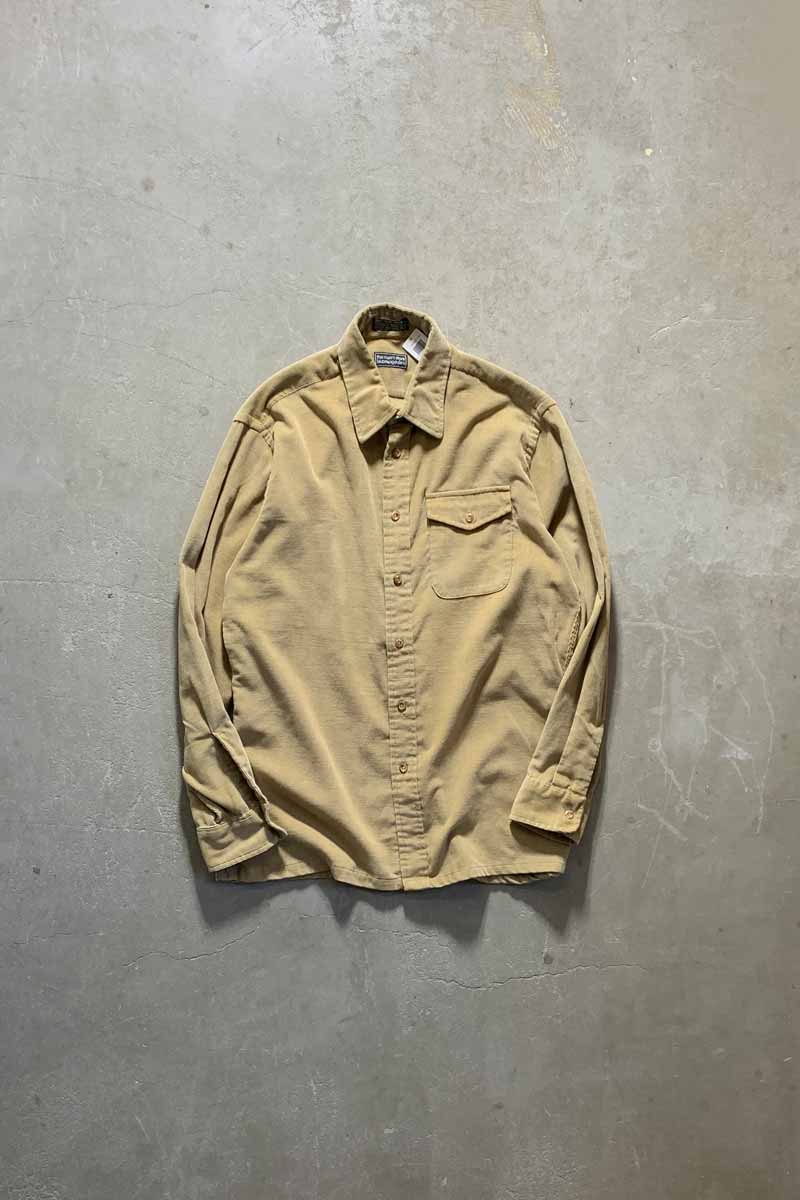 【中古】NO BRAND 80'S CORDUROY SHIRT 80年代 コーデュロイ シャツ BEIGE [SIZE: L相当 USED]