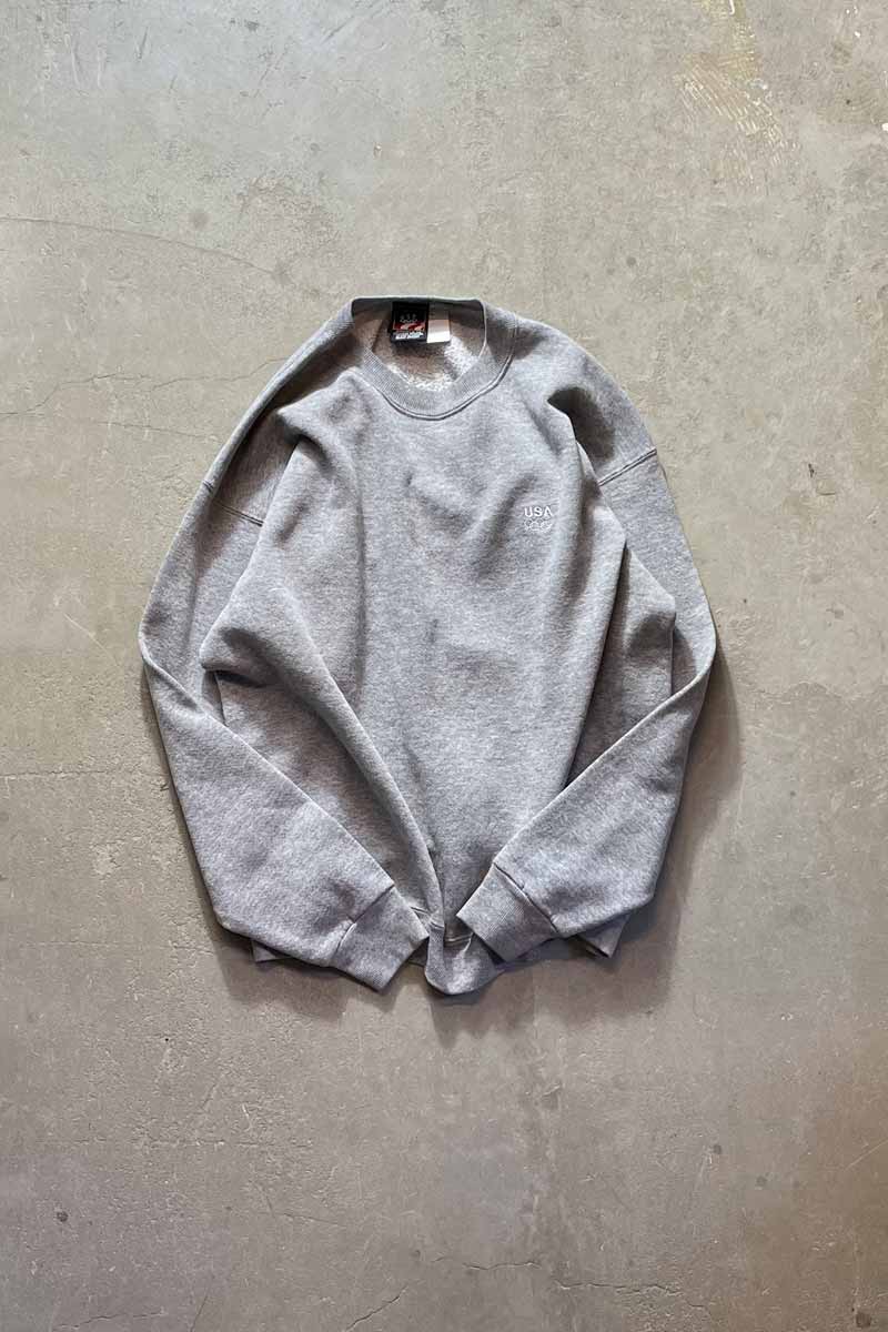 【中古】USA OLYMPIC (USA オリンピック) 90'S ONE POINT SWEAT SHIRT USA製 90年代 ワンポイント スウェットシャツ / GREY [SIZE: L USED]｜JULIUS NYC 8,139円