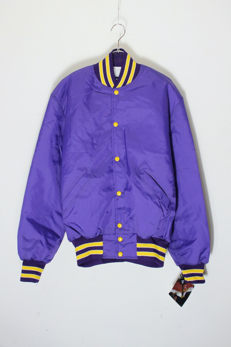【中古】HOLLOWWAY (ホロウェイ) 90'S NYLON STADIUM JACKET QUILTING LINER USA製 90年代 ナイロン スタジアム ジャケット キルティング ライナー PURPLE [SIZE: M DEADSTOCK/NOS]｜JULIUS NYC