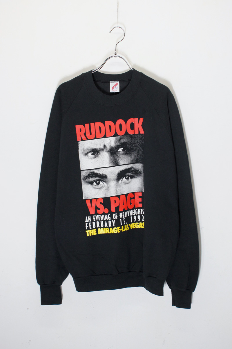 【中古】JERZEES (ジャージーズ) MADE IN USA 92'S RUDDOK VS.PAGE SWEAT SHIRT USA製 92年代 ラドック対ページ スウェットシャツ BLACK [SIZE: XL USED]