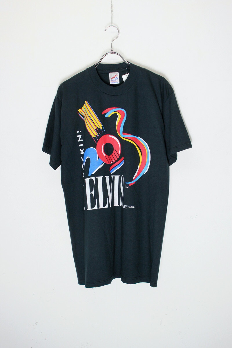 【中古】JERZEES (ジャージーズ) MADE IN USA 97'S S/S ELVIS PRESLEY T-SHIRT USA製 97年代 半袖 エルヴィス プレスリー Tシャツ BLACK [SIZE: M USED]｜JULIUS NYC
