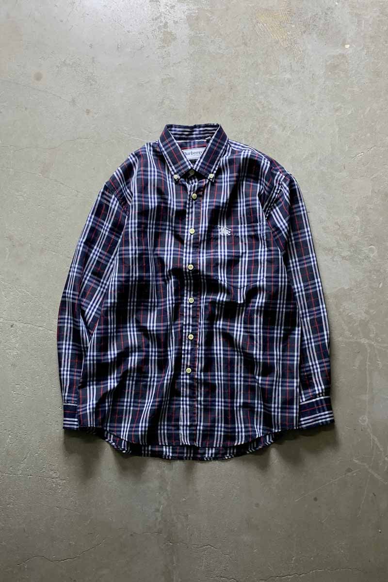 【中古】BURBERRYS (バーバリーズ) 90'S L/S B.D CHECK SHIRT 90年代 長袖 ボタンダウン チェック シャツMULTI [SIZE: M USED]