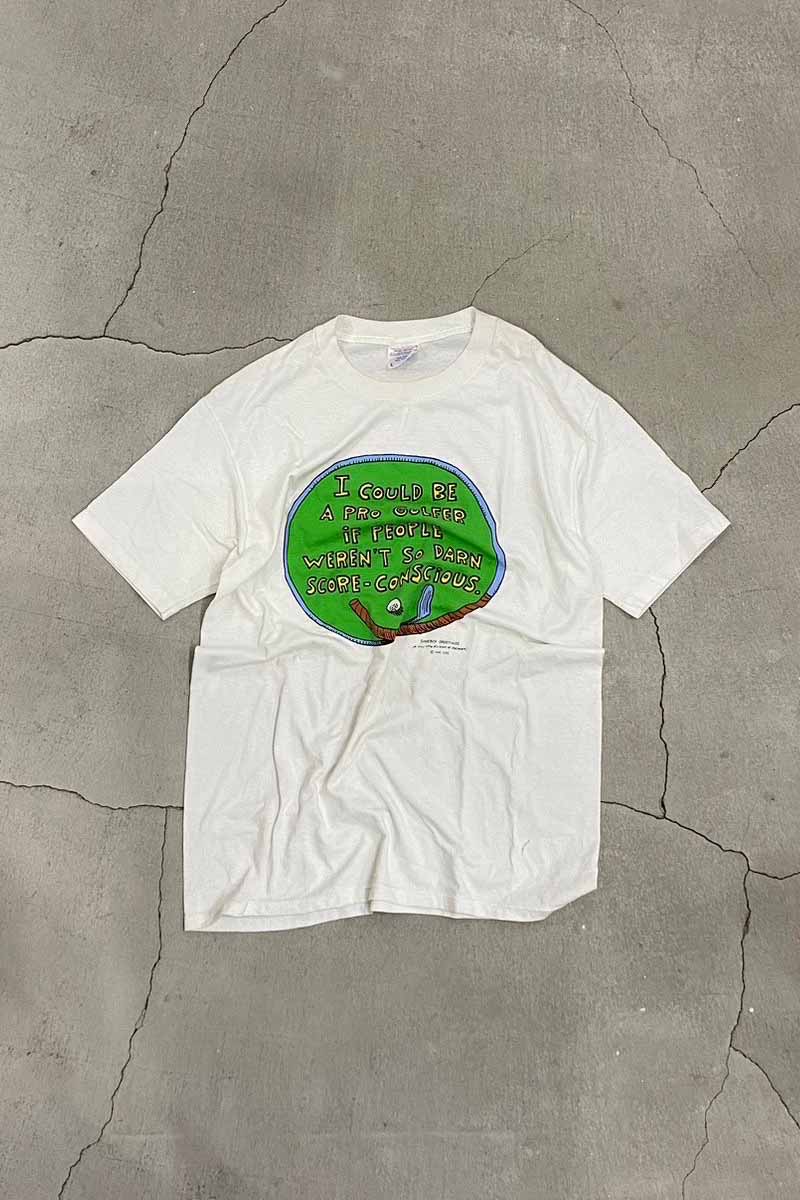 【中古】ANVIL (アンビル) MADE IN USA 90'S S/S I COULD BE A PRO GOLFER PRINT MESSAGE T-SHIRT USA製 90年代 半袖 メッセージ Tシャツ WHITE [SIZE: L USED]