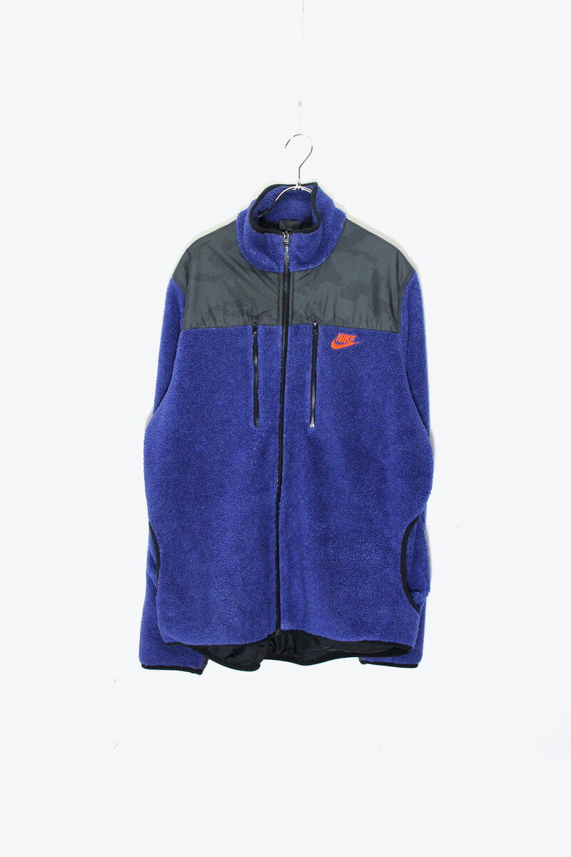 【中古】NIKE ( ナイキ ) NYLON FLEECE ZIP JACKET ナイロン フリース ジップ 上衣 BLUE [SIZE: L USED]