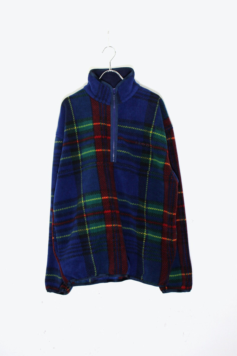 【中古】IZOD ( アイゾッド ) HALF ZIP CHECK FLEECE JACKET ハーフ ジップ フリース ジャケット MULTI [SIZE: M USED]