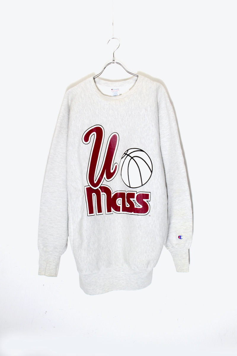 【中古】CHAMPION ( チャンピオン ) MADE IN MEXICO 90'S MASS PRINT REVERSE WEAVE SWEATSHIRT メキシコ製 90年代 リバースウィーブ スウェット シャツ / GRAY [SIZE: 2XL USED]｜JULIUS NYC