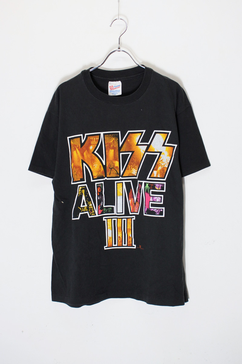 【中古】HANES (ヘインズ) MADE IN USA 93'S KISS ALIVE III BAND T-SHIRT USA製 93年代 キス アライブ バンド Tシャツ BLACK [SIZE: L USED]｜JULIUS NYC